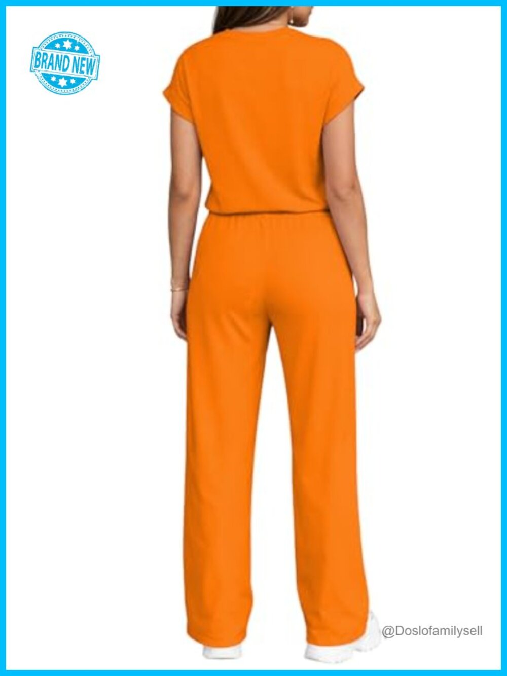 2 Piece Lounge Set Short Sleeve Top Wide Leg Pants Tracksuit - Picture 3 of 5